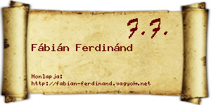 Fábián Ferdinánd névjegykártya