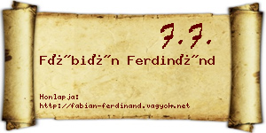 Fábián Ferdinánd névjegykártya