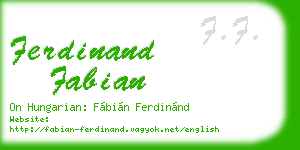 ferdinand fabian business card